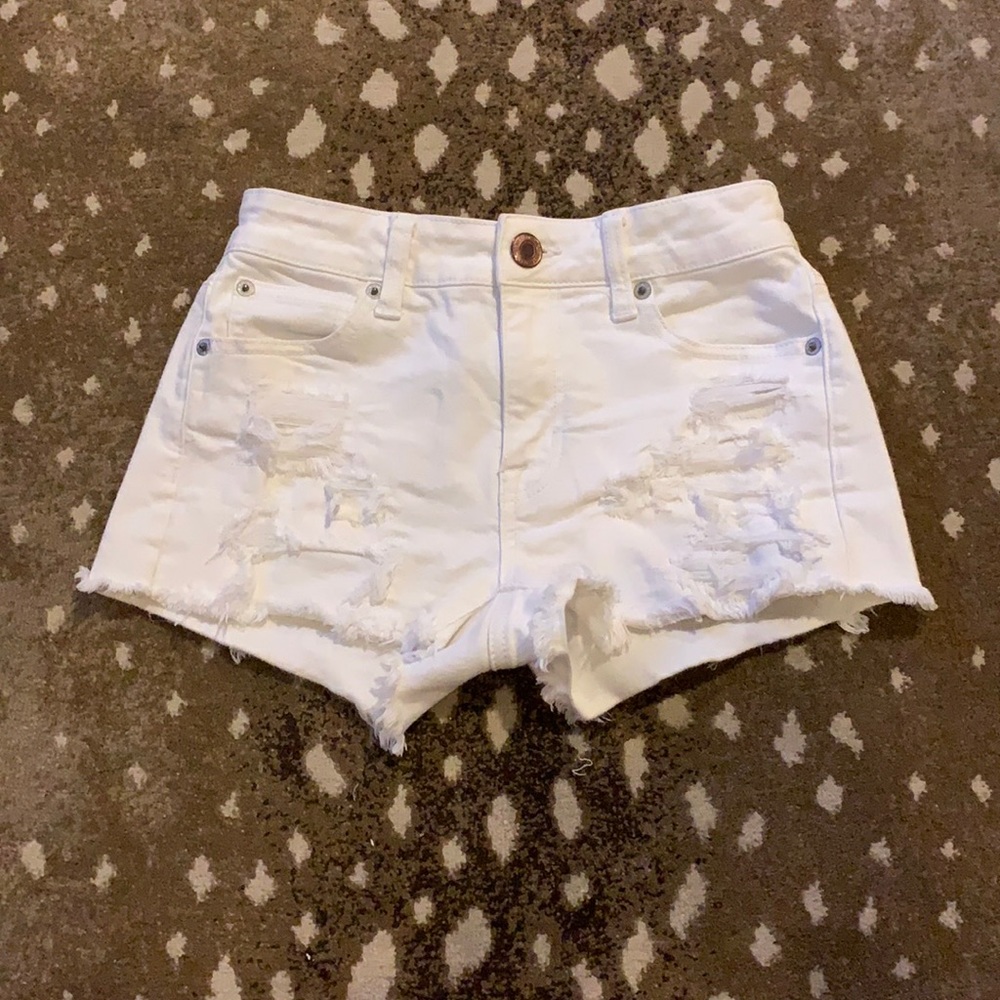 American Eagle white jean shorts